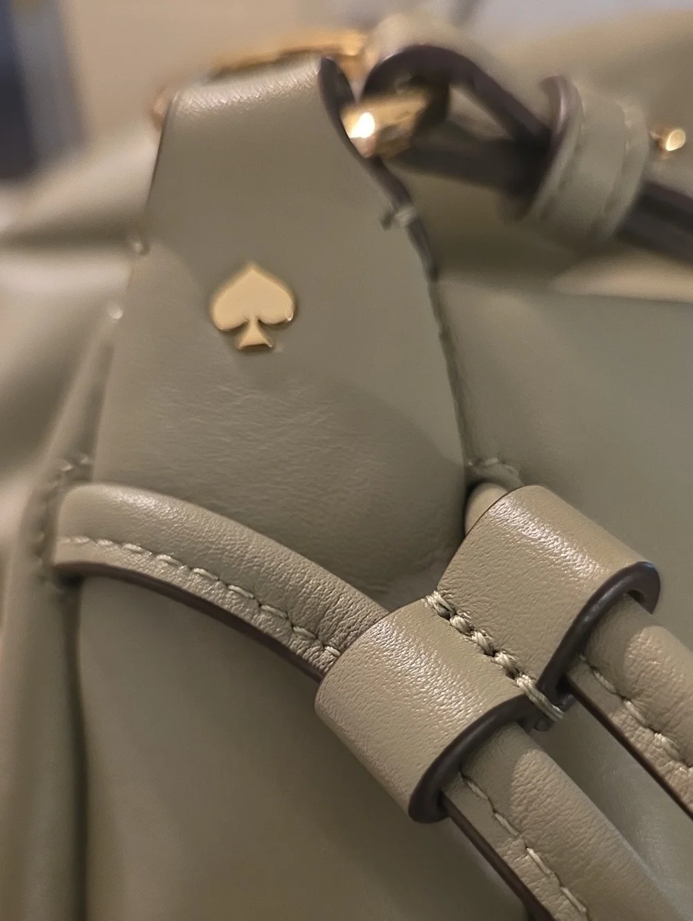 KATE SPADE  Soft Olive Drawstring Hobo Bag with Shoulder Strap